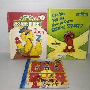 Lot Of 3 Sesame Street Books Big Bird Elmo Education Paperback Hardback